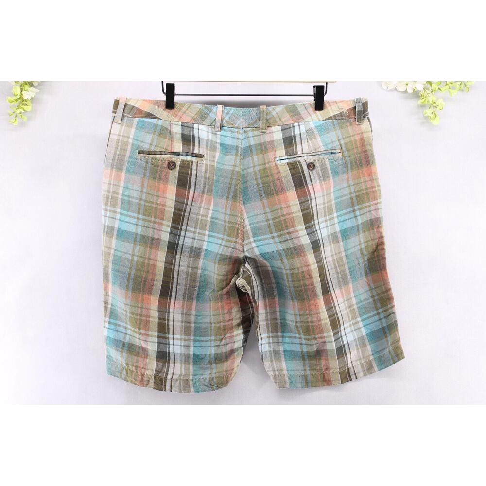 Tommy Bahama Relax Men's Golf Chino Shorts Linen Blend Multi Color Plaid Sz 38 - Picture 2 of 5